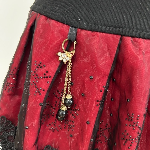 Victorian Goth Punk Fit & Flare Pleated Skirt - Picture 5 of 16